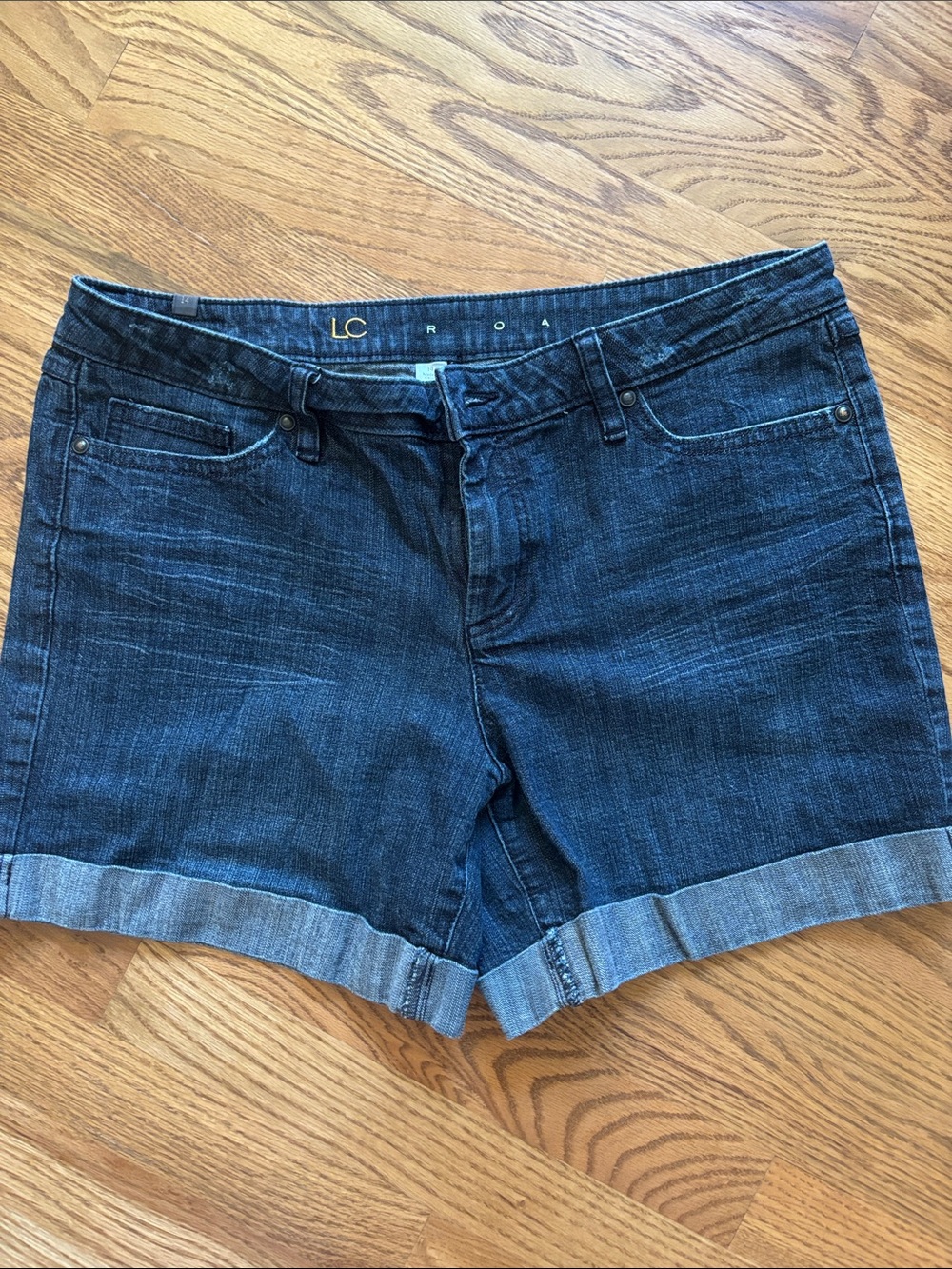 LC Lauren Conrad Dark Blue Cuffed Denim Shorts